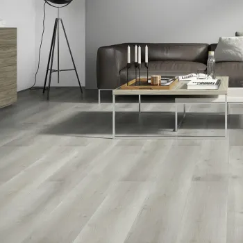 Motif grey flooring in a monochromatic living room
