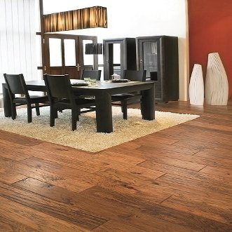 Woodbury warm flooring in a dining room
