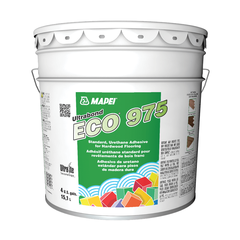 UB975 Solid Urethane Adhesive • Spread Rate 225-275 SF/Pail - 5 GAL
