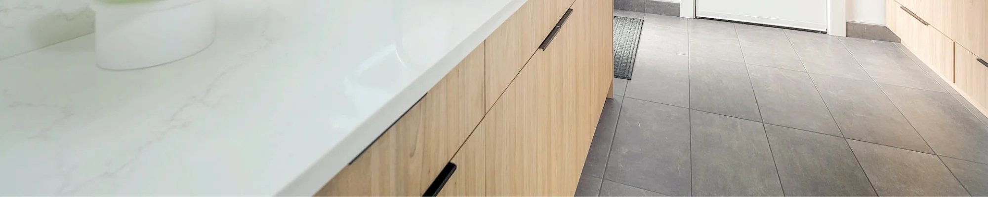 Sheet Vinyl flooring in a modern bathroom in Florida