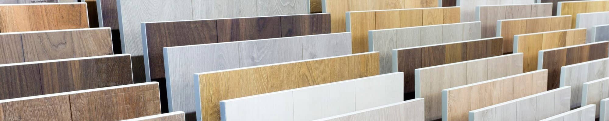 Flooring planks in a bright showroom in Pompano, FL