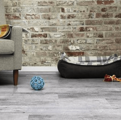 LVP Floors with a pet bed